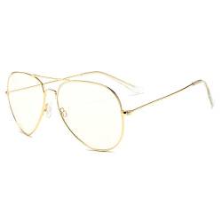 Dollger Blaulichtblockierende Brille, Computerbrille, Anti-Müdigkeit, Brille, Vintage-Metallrahmen, Spielbrille für Damen und Herren, gold von Dollger