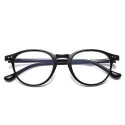 Dollger Blaulichtfilter Brille Computerbrille ohne sehstärke Anti-Blaulicht Klassische Rund Frame Gaming Brille für Damen Herren Schwarz von Dollger