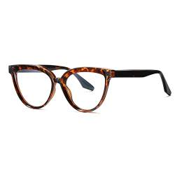 Dollger Blaulichtfilter Brille Damen TR90 Katzenauge Rahmen Blaufilter Brille Herren ohne sehstärke UV Schutz Anti Schwindlig von Dollger