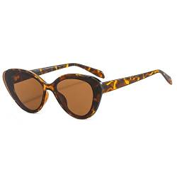 Dollger Cat Eye Sonnenbrille Damen,Retro Vintage Schmale Pointy Katzenauge Sonnenbrillen 90er UV400 Brille Leopardenmuster von Dollger