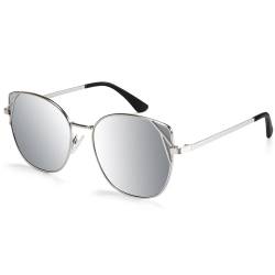 Dollger Cat Eye Sonnenbrille für Frauen Übergroße Trendy Retro Cateye Sonnenbrille UV400 Schutz,Gold von Dollger