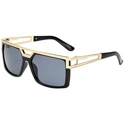 Dollger Classic Retro Sonnenbrille für Herren Damen 80s 90s Rapper Metall Große Gold Rahmen Hip hop Punk Rock Partei Brillen UV400 schutz von Dollger