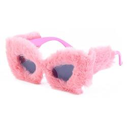 Dollger Oversized Partybrille Damen Katzenauge Sonnenbrille: Cat Eye Frauen Punk Weicher UV400 Shades Handgefertigte Mode Rosa Brillen von Dollger