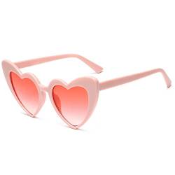 Dollger Retro Herz Sonnenbrille UV400 Schutz Party Brille Für Frauen Männer Farbige Gläser Brille für Musik Festivals, Outdoor Partys, Feuerwerk Displays (Rosa) von Dollger
