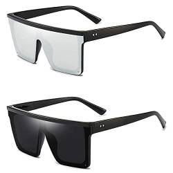 Dollger Sonnenbrille Damen, UV400 Schutz Vintage Sonnenbrillen Sportbrille, Ultra-Leicht Rahmen Schutzbrille Rechteck Flat Top Retro Cat 3 Sunglasses, im Fahrerbrille Autofahren,Golf Fahrradbrille von Dollger