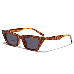 Dollger Sonnenbrille für Damen und Katzen, UV-Schutz, Vintage, Cat Eye Sunglasses, Retro-Brille, quadratisch, kleine Augen, Braun von Dollger