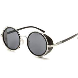 Dollger Steampunk Style Runde Retro Sonnenbrille Kleine Metallrahmen Classic Vintage UV Schutz Brille für Männer Frauen von Dollger