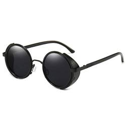 Dollger Steampunk Style Runde Retro Sonnenbrille Kleine Metallrahmen Classic Vintage UV Schutz Brille für Männer Frauen von Dollger