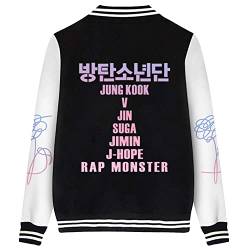 Dolpind BTS Love Yourself Baseball Jacke Bangtan Boys Merchandise Jimin Jungkook Hoodie, Damen, Schwarz 02, Large von Dolpind