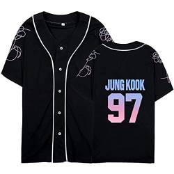 Dolpind Kpop BTS Jersey Love Yourself Shirt Jimin Suga V Jungkook Rap Jhope Jin T-Shirt Merchandise, Damen Jungen Herren, JIN Schwarz, Small von Dolpind