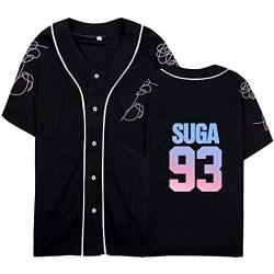 Dolpind Kpop BTS Jersey Love Yourself Shirt Jimin Suga V Jungkook Rap Jhope Jin T-Shirt Merchandise, Damen Jungen Herren, SUGA Weiß, Large von Dolpind