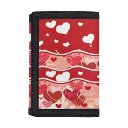 Dolyues Brieftaschen Jungen Geldbörse Kreditkarte Münzhalter Trifold Geldbörse für Teenager Kinder Kid, Herz Liebe Valentines-rot von Dolyues