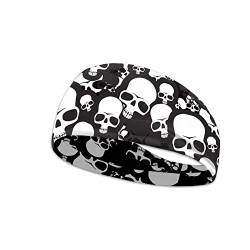 Dolyues Cartoon Sugar Skull Stirnbänder Herren Damen - Kopfbedeckung Outdoor Bandana Schweißband für Angeln, Yoga, Motorradfahren, Outdoor-Aktivitäten von Dolyues
