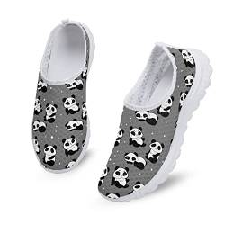 Dolyues Fashion Nurse Sneakers - Bunte Batikfärbung Damen Wanderschuhe Corgi Hund Schmetterling Low Cut Sport Mesh Schuhe, panda, 37 EU von Dolyues