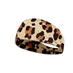 Dolyues Leopard Bandana Stirnband, Geparden-Haarbänder, Make-up-Stirnbänder, Schweißband zum Angeln, Yoga, Motorradfahren, Wandern, Crossfit von Dolyues