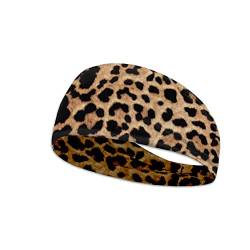 Dolyues Leopard Retro Stirnband Herren Damen Rutschfestes Stirnband für Laufen, Yoga, Wandern, Radfahren, Joggen, Laufen von Dolyues