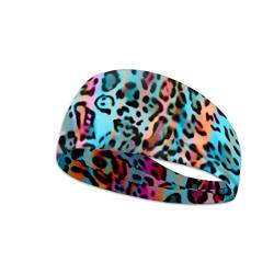 Dolyues Leoparden-Stirnbänder für Damen, Workout-Zubehör, breites Yoga-Bandana für Männer zum Laufen, Racquetball, Training von Dolyues