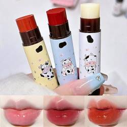 Domality 3Pcs Milchgeschmack Lippenbalsam Set, Orange/Deep Pink/Transparent Lippenstift, Lang Anhaltende Feuchtigkeitsspendende Aufhellung Nährende Lippen Make-up von Domality