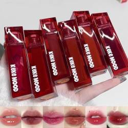 Domality 6Pcs Koreanischen Spiegel Lip Plumping Gloss Set, 6 Farben Glass Water Hydrating Lip Gloss, Hochglänzendes, Lang Anhaltendes, Feuchtigkeitsspendendes, Nicht Klebriges Lippen Makeup von Domality