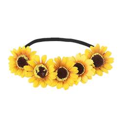 Blumenkranz mit Blumenmuster, Haarschmuck, Hochzeit, Braut, Brautjungfer, Kopfschmuck, Sonnenblumen-Haarband, Blumenstirnband von Domasvmd