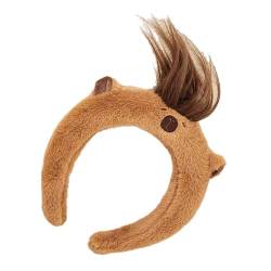 Cartoon-Stirnband, Capybara-Haarband, Haarschmuck, stilvolle Kopfbedeckung, Kopfschmuck, Haarreif, Plüschmaterial für Damen, Capybara-Haar-Accessoire von Domasvmd