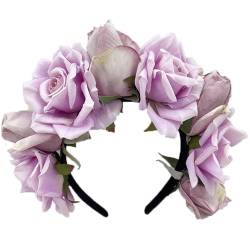 Domasvmd Elegantes Haarband in Blumenform, Bohemian-Stil, für Mädchen, Trendmodell, Show, Auftritte, Hochzeit, Party, Schmuck, Blumen-Haarbänder für Damen, Blumen-Stirnband für Mädchen, von Domasvmd