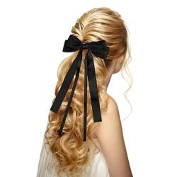Doppellagige Haarspange für Damen, koreanische Schleife, langer Pferdeschwanz-Clip, süße Mädchen-Haarspangen, Kopfbedeckung, Geschenk, Haarspangen von Domasvmd
