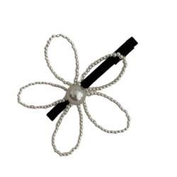 Handgefertigte Haarnadel, stilvolle geometrische Blumen-Haarspange, langlebige Haarspangen, Harzmaterial, Perlen, Blumen-Haarnadel für den täglichen Gebrauch von Domasvmd