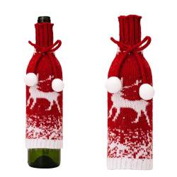 Weinflaschen-Kostüme, Flaschenabdeckung für Atmosphäre zu Weihnachten, besondere Anlässe, schöne Abdeckungen, festliche Weinflaschenabdeckung von Domasvmd