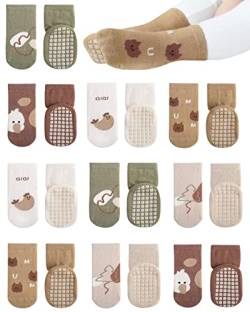 Domee 10 Paar Baby Socken ABS Anti Rutsch Kleinkinder Stoppersocken Baumwolle Karikatur 1-3 Jahre (Herstellergröße M) von Domee