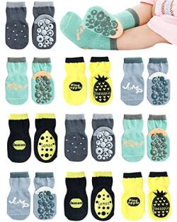 Domee 10 Paar Baby Socken ABS Anti Rutsch Kleinkinder Stoppersocken Baumwolle Obst 1-3 Jahre (Herstellergröße M) von Domee