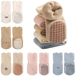 Domee Baby Stoppersocken ABS Antirutschsocken Frottee Winter Baumwolle 5er-Pack Süße Tiere 1-3 Jahre (Herstellergröße M) von Domee