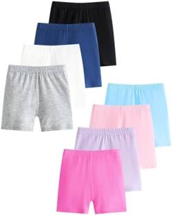 Domee Mädchen Kurze Leggings Radlerhose Shorts Sommerhose Helle Farben 116-122 (Herstellergröße 130) 8er-Pack von Domee