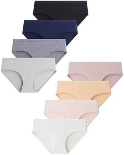 Domee Mädchen Unterhosen Unterwäsche Slips Baumwolle Teenager 8er-Pack Einfarbig 158-164 (Herstellergröße L) von Domee