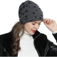 DonDon Beanie Damen Slouch mit Print (Packung, 1-St) Wintermütze, Beanie mit Pailletten-, Strass- oder Sternenprint, Teddyfleece von DonDon