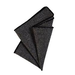 DonDon Herren Einstecktuch Taschentuch 23 x 23 cm Baumwolle Tweed Look schwarz-grau kariert von DonDon