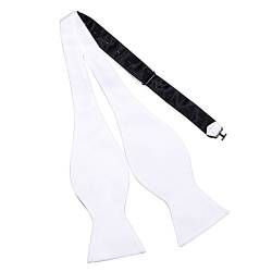 DonDon Herren Fliege zum Selberbinden Schleife Querbinder passend zu Anzug und Smoking - Weiß von DonDon