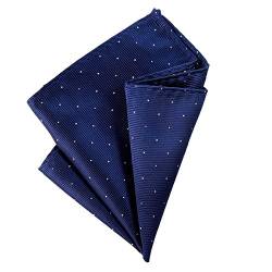 DonDon Herren Hanky 25 x 25 cm edles Einstecktuch für feierliche und besondere Anlässe dunkelblau mit silbernen Punkten von DonDon