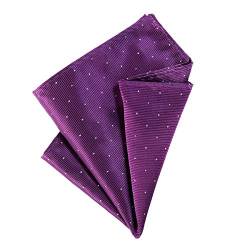 DonDon Herren Hanky 25 x 25 cm edles Einstecktuch für feierliche und besondere Anlässe lila mit silbernen Punkten von DonDon