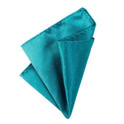 DonDon Herren Hanky 25 x 25 cm edles Einstecktuch für feierliche und besondere Anlässe türkis mit silbernen Punkten von DonDon