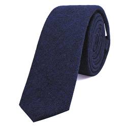 DonDon Herren Krawatte 6 cm Baumwolle dunkelblau-schwarz von DonDon