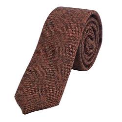 DonDon Herren Krawatte 6 cm Baumwolle orange-schwarz von DonDon