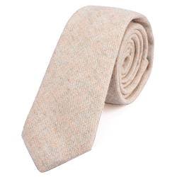DonDon Herren Krawatte 6 cm Baumwolle pastell-orange von DonDon
