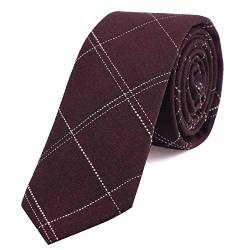DonDon Herren Krawatte 6 cm gestreift Baumwolle bordeauxrot von DonDon