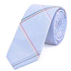 DonDon Herren Krawatte 6 cm gestreift Baumwolle hellblau von DonDon