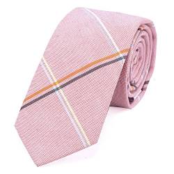DonDon Herren Krawatte 6 cm gestreift Baumwolle pastell-rosa von DonDon