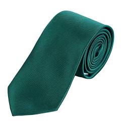 DonDon Herren Krawatte 7 cm klassische handgefertigte Business Krawatte Dunkelgrün für Büro oder festliche Veranstaltungen von DonDon