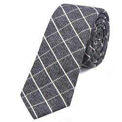 DonDon Herren Krawatte kariert 6 cm grau-weiß von DonDon