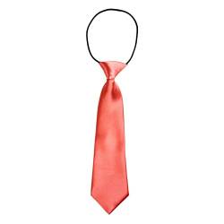 DonDon Jungen Krawatte Kinder Krawatte im Seidenlook glänzend – 7,0 cm breit – mit elastischem Gummiband - Lachs von DonDon