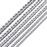 DonDon Kette mit Anhänger Edelstahlkette Halskette silber, Panzerkette aus Edelstahl, für Herren, verschiedene Längen und Breiten von DonDon